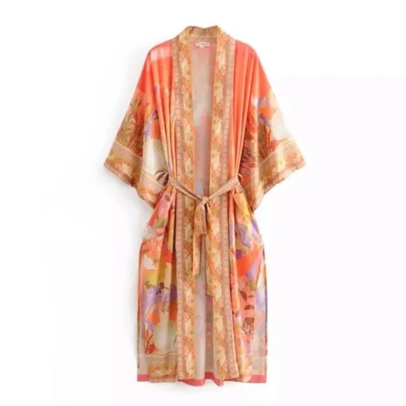 SOLD OUT Mermaid Dreams Boho Kimono Duster Robe Coverup - Picture 10 of 15